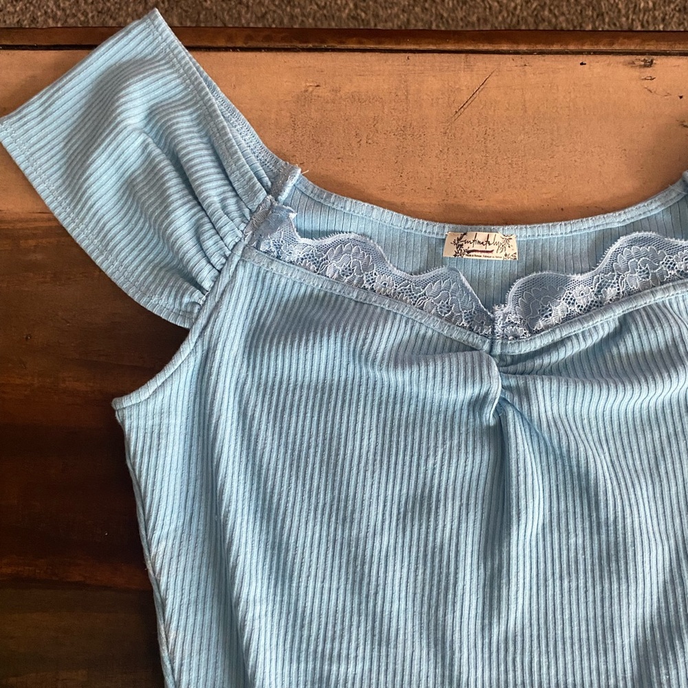 NWOT Free People Lace Trim Bodysuit - Picture 9 of 12